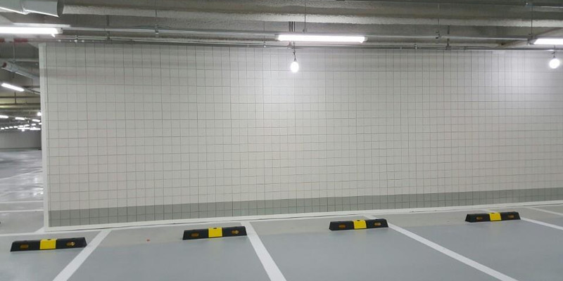 포스코건설 지하주차장 PVC 일반벽면 시공