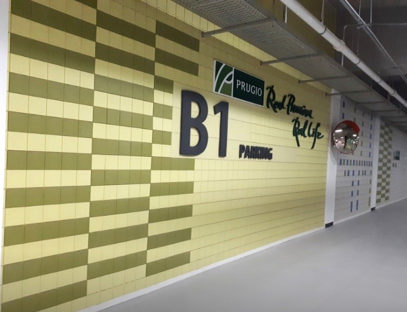 지하주차장 벽체 마감 사례 1